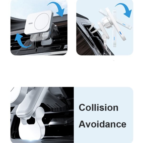 adj-987 15W Magsafe Magnetic Car Air Outlet Wireless Charger for iPhone 12 Series, with LED Indicator - Image 2
