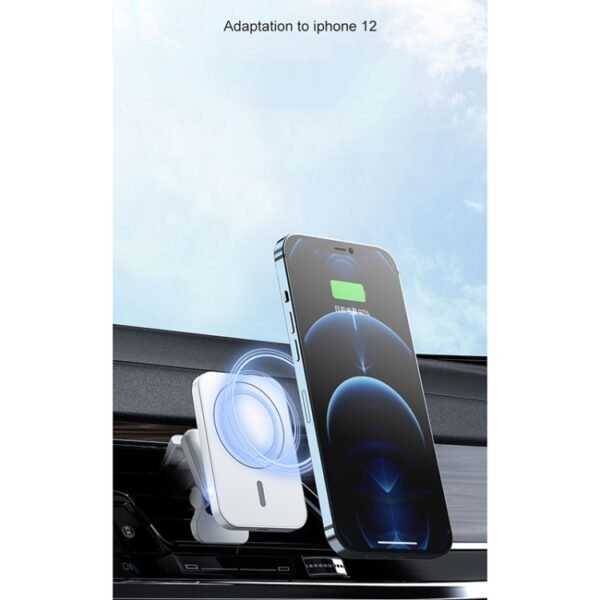 adj-987 15W Magsafe Magnetic Car Air Outlet Wireless Charger for iPhone 12 Series, with LED Indicator - Image 3