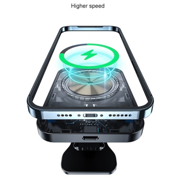 adj-987 15W Magsafe Magnetic Car Air Outlet Wireless Charger for iPhone 12 Series, with LED Indicator - Image 5