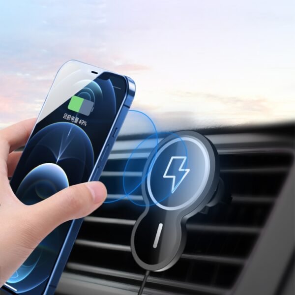 W34 Inverted Gourd-shaped Magnetic Car Wireless Charger Mobile Phone Holder - Image 4
