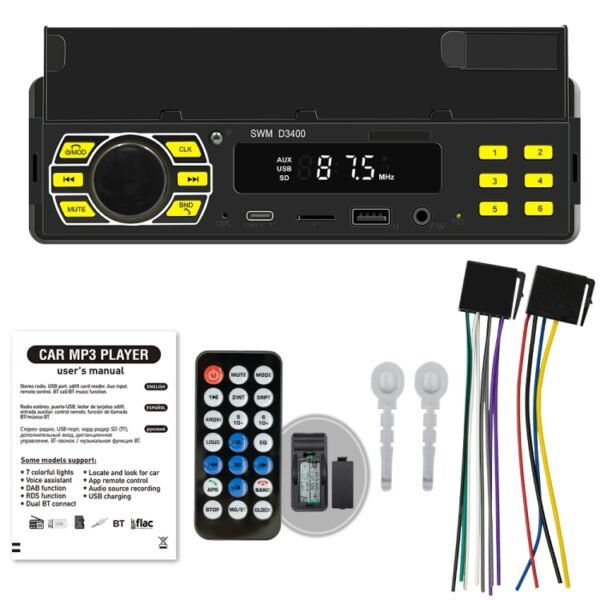 SWM D3400 Car Bluetooth MP3 Player Support Smart Voice Assistant / FM - Image 5
