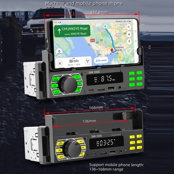 SWM D3400 Car Bluetooth MP3 Player Support Smart Voice Assistant / FM - Image 9