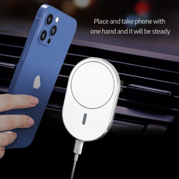 X19 Magsafe Car Air Outlet Vent Mount Clamp Holder 15W Fast Charging Qi Magnetic Wireless Charger, X19 - Image 7