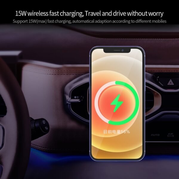 X19 Magsafe Car Air Outlet Vent Mount Clamp Holder 15W Fast Charging Qi Magnetic Wireless Charger, X19 - Image 8