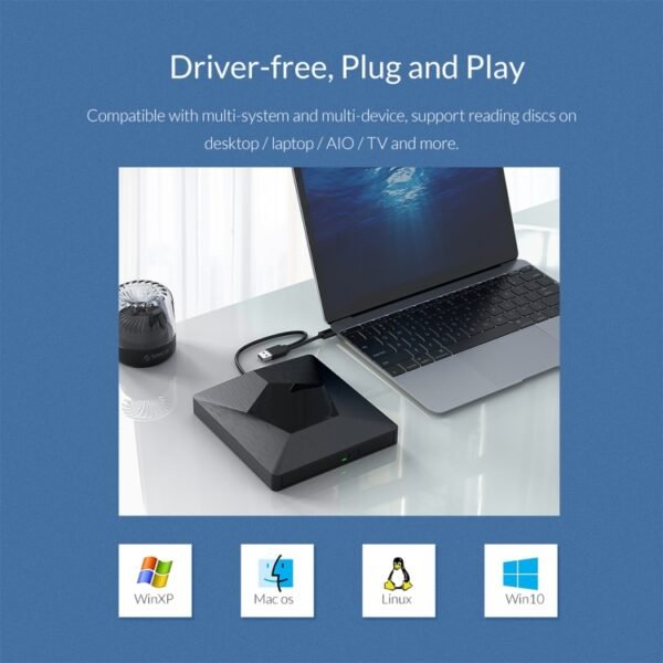 ORICO DVD-XD007 Portable USB 3.0 Interface External CD DVD Optical Drive CD/DVD-RW Recorder - Image 13