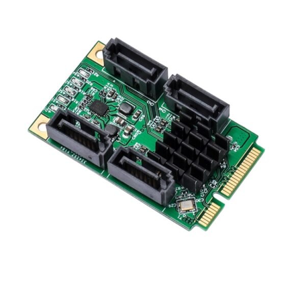 4 Port SATA III 6G Mini PCI Express Marvel 88SE9215 Controller Card - Image 2