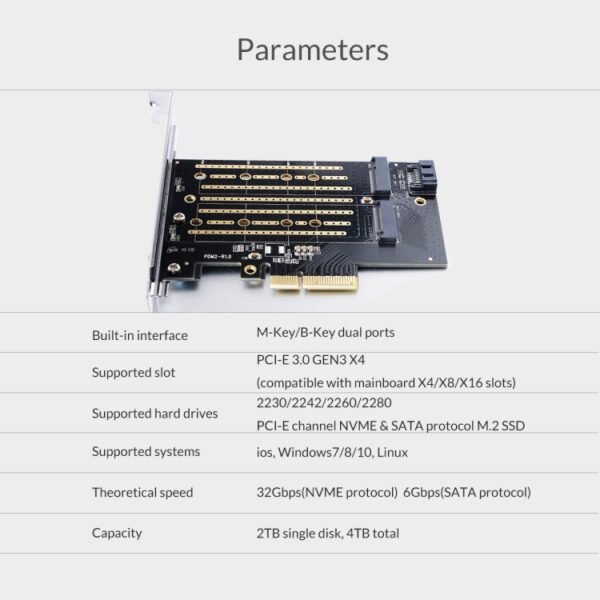 ORICO PDM2 M.2 NVME to PCI-E 3.0 X4 Expansion Card - Image 7