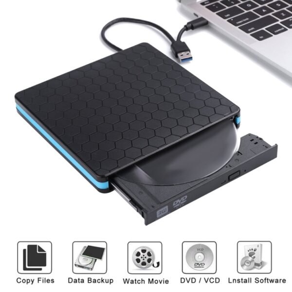 Universal Optical Drive Type-C USB 3.0 External DVD/CD/VCD Burner RW SVCD Drive Player - Image 3