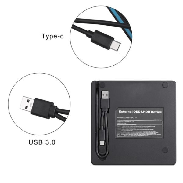Universal Optical Drive Type-C USB 3.0 External DVD/CD/VCD Burner RW SVCD Drive Player - Image 5