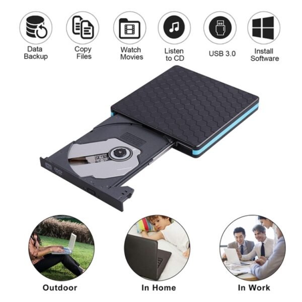 Universal Optical Drive Type-C USB 3.0 External DVD/CD/VCD Burner RW SVCD Drive Player - Image 6