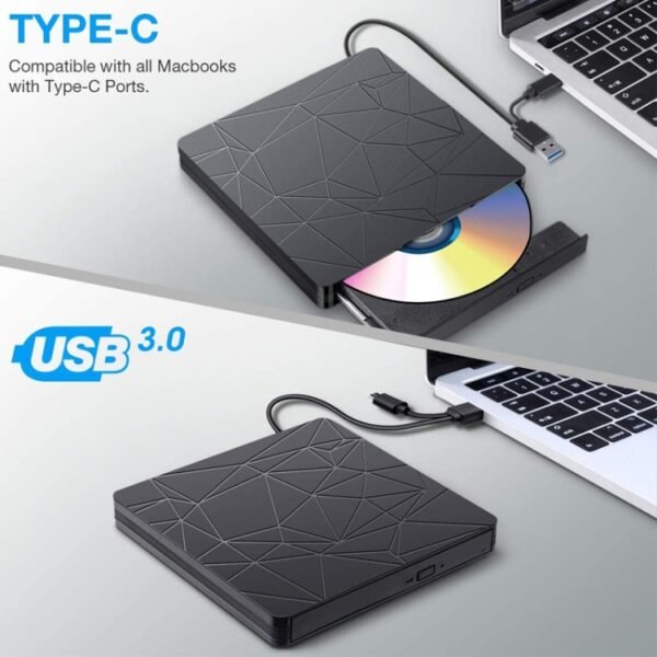 USB 3.0 Type-C DVD Drive Driverless High Speed Read Write Recorder CD Burner External DVD-RW Player - Image 4