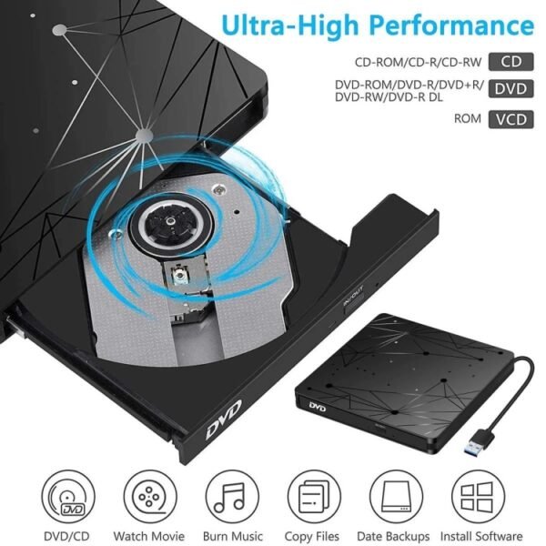 External USB 3.0 Portable DVD RW Reader Optical Drive Reader - Image 3