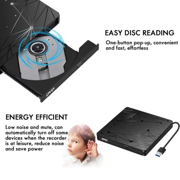 External USB 3.0 Portable DVD RW Reader Optical Drive Reader - Image 4
