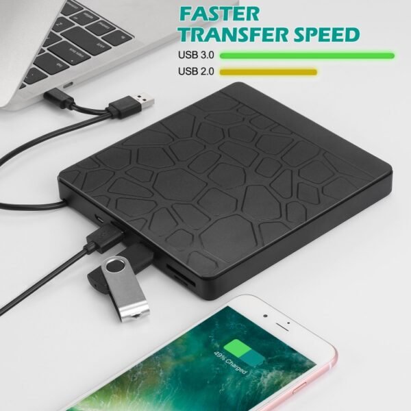 Multi-Functional External DVD Drive USB3.0 CD DVD +/-RW Burner with SD Slot - Image 4