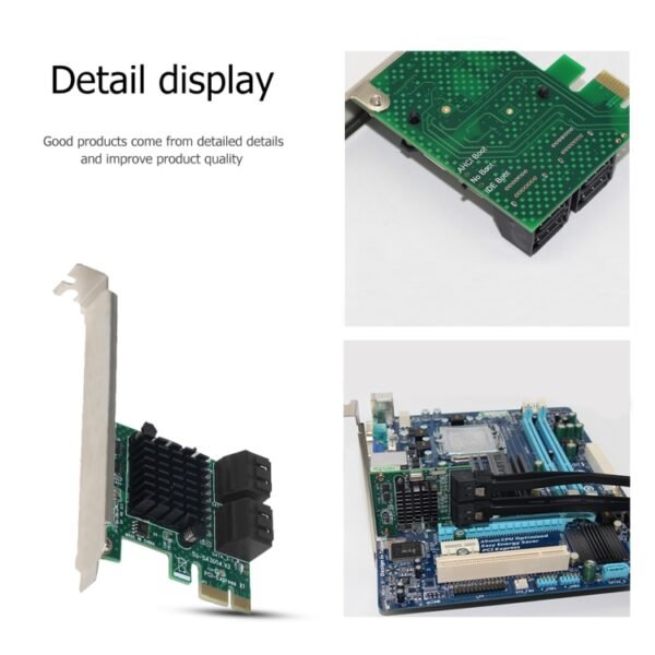 PCI Express 4 Port PCI-E X1/X4/X8/X16 Converter PCIE to SATA Expansion Adapter - Image 4