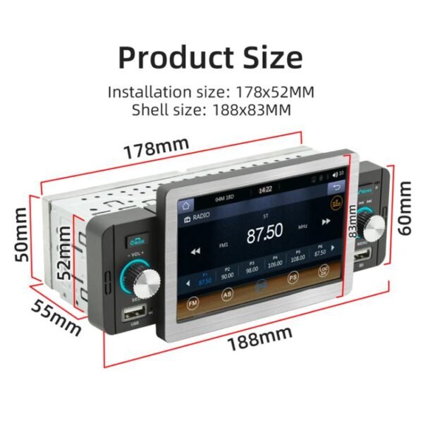5 inch Bluetooth AUX Mobile Phone Interconnection USB Interface Car MP5 - Image 3