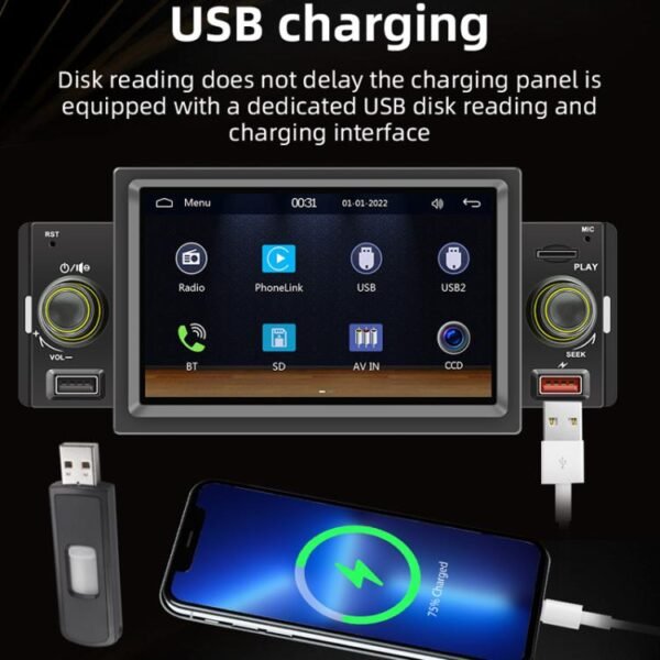 5 inch Bluetooth AUX Mobile Phone Interconnection USB Interface Car MP5 - Image 12