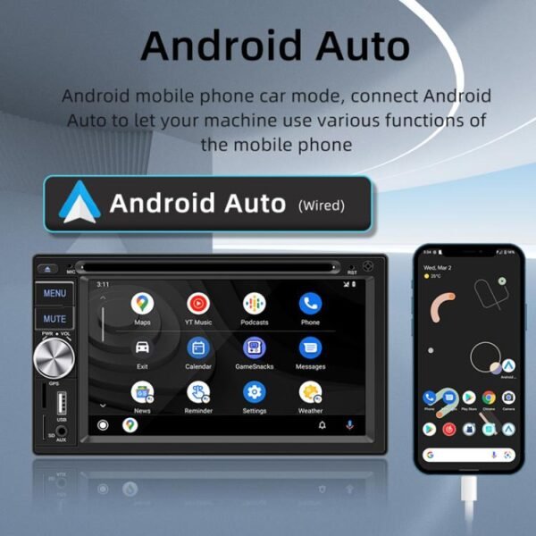 6.2 inch Bluetooth AUX Mobile Phone Interconnection USB Interface Car DVD - Image 7