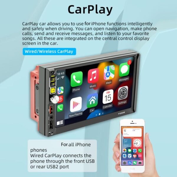 7 Inch Wireless CarPlay Mobile Phone Interconnection Car MP5 - Image 6