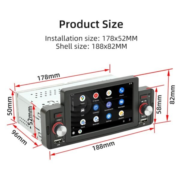 M160W 5 inch Car Wireless MP5 Player Support Phone Mirror Link / Steering Wheel Control - Image 2
