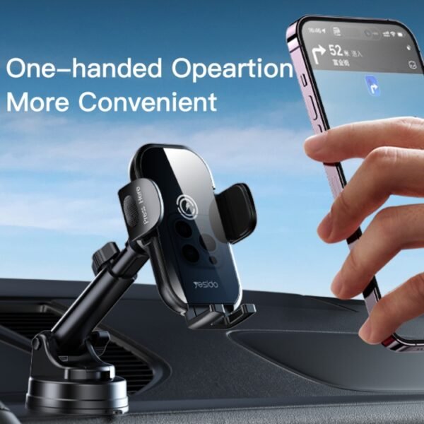 Yesido C197 15W 2 in 1 Suction Cup Type Wireless Charging Car Holder Set, C197 - Image 2