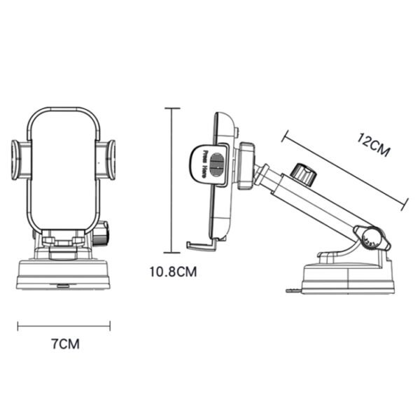 Yesido C197 15W 2 in 1 Suction Cup Type Wireless Charging Car Holder Set, C197 - Image 11
