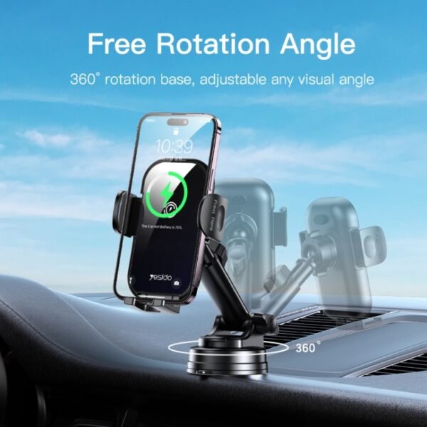 Yesido C197 15W 2 in 1 Suction Cup Type Wireless Charging Car Holder Set, C197 - Image 8
