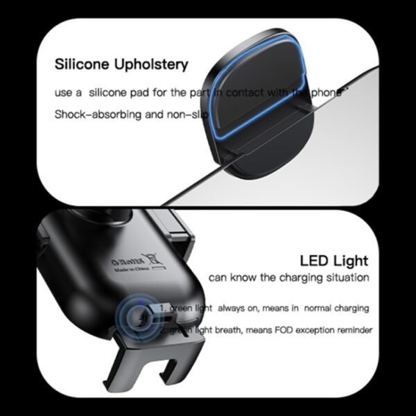 Yesido C197 15W 2 in 1 Suction Cup Type Wireless Charging Car Holder Set, C197 - Image 10