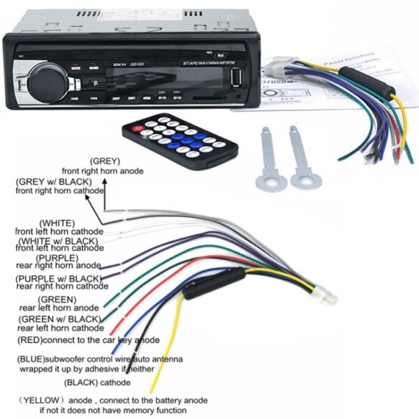 JSD-520 Car Stereo Radio MP3 Audio Player Support Bluetooth Hand-free Calling / FM / USB / SD, EU Plug Version - Image 4