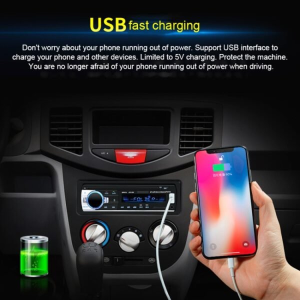 JSD-520 Car Stereo Radio MP3 Audio Player Support Bluetooth Hand-free Calling / FM / USB / SD, EU Plug Version - Image 8