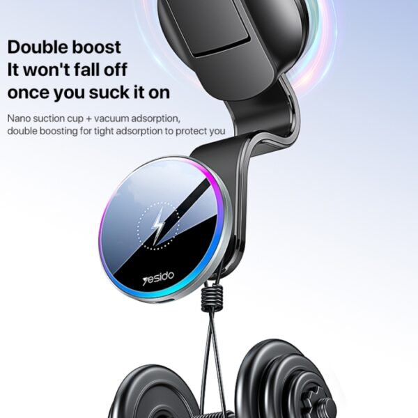 Yesido C292 15W Magnetic Suction Wireless Charging Car Holder - Image 5