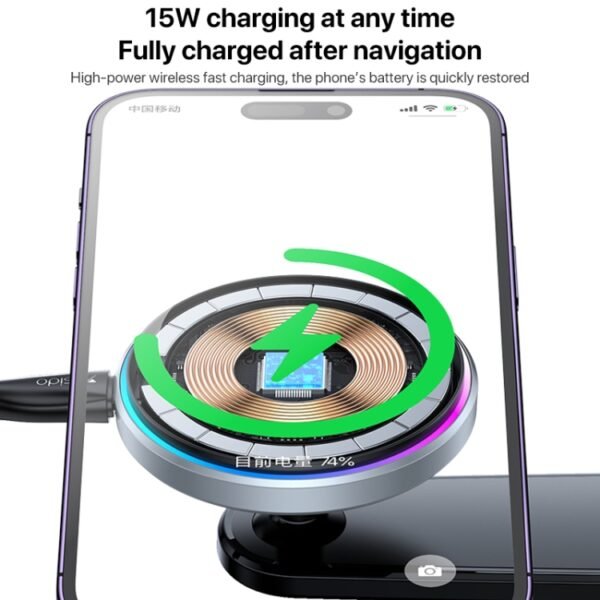 Yesido C292 15W Magnetic Suction Wireless Charging Car Holder - Image 8