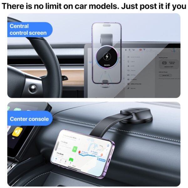 Yesido C292 15W Magnetic Suction Wireless Charging Car Holder - Image 10