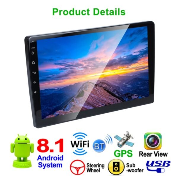 HD 9 inch Universal Car Android 8.1 Radio Receiver MP5 Player, Support FM & Bluetooth & TF Card & GPS - Image 2