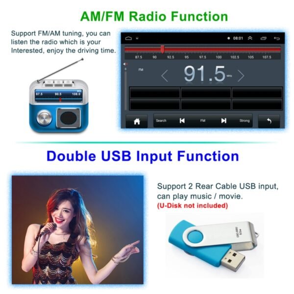 HD 9 inch Universal Car Android 8.1 Radio Receiver MP5 Player, Support FM & Bluetooth & TF Card & GPS - Image 13