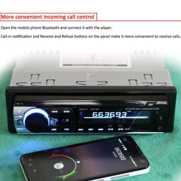 JSD-520 Car Stereo Radio MP3 Audio Player Support Bluetooth Hand-free Calling / FM / USB / SD, Ordinary Version - Image 12