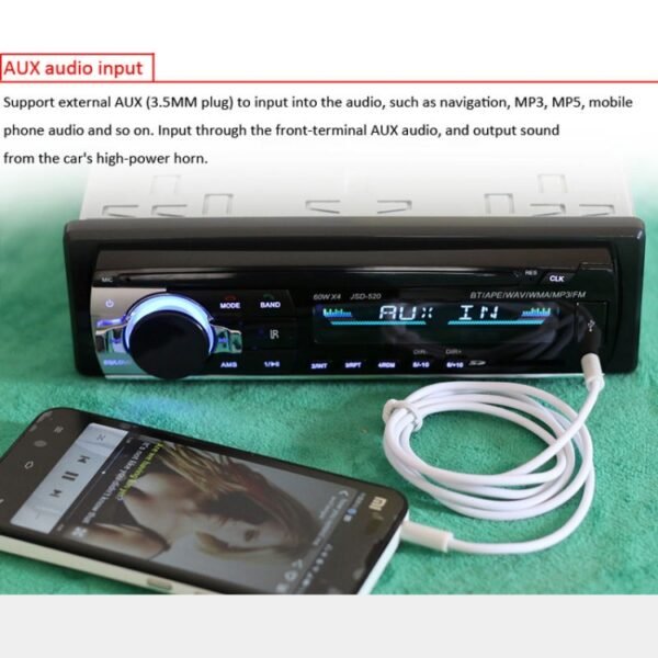 JSD-520 Car Stereo Radio MP3 Audio Player Support Bluetooth Hand-free Calling / FM / USB / SD, Ordinary Version - Image 10