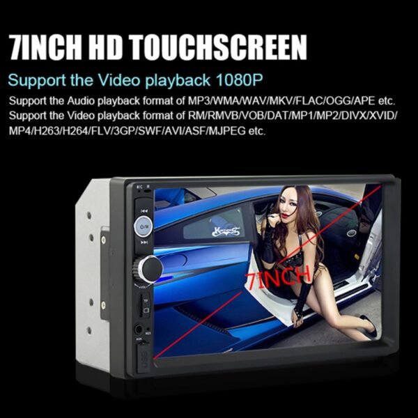 7010B HD 2 Din 7 inch Car Bluetooth Radio Receiver MP5 Player, Support FM & USB & TF Card - Image 7