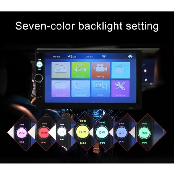 7010B HD 2 Din 7 inch Car Bluetooth Radio Receiver MP5 Player, Support FM & USB & TF Card - Image 9