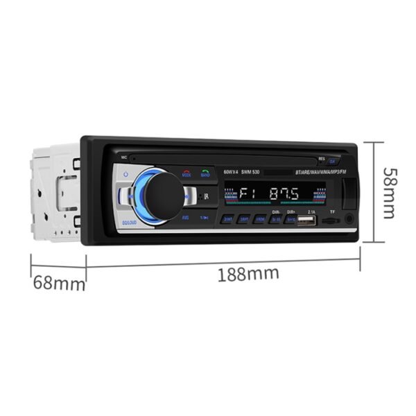 SWM-530 12V Universal Car Dual USB Charger Radio Receiver MP3 Player, Support FM & Bluetooth with Remote Control - Image 2
