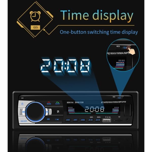 SWM-530 12V Universal Car Dual USB Charger Radio Receiver MP3 Player, Support FM & Bluetooth with Remote Control - Image 13