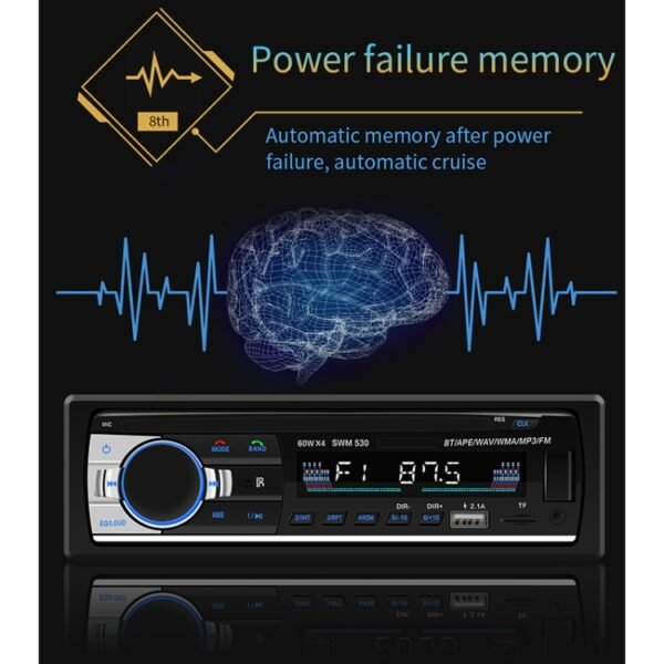 SWM-530 12V Universal Car Dual USB Charger Radio Receiver MP3 Player, Support FM & Bluetooth with Remote Control - Image 15