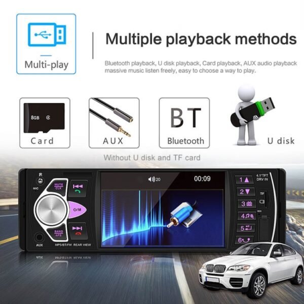 SWM-4022D HD 4.1 inch 12V Universal Car Radio Receiver MP5 Player, Support FM & Bluetooth & TF Card with Remote Control - Image 16