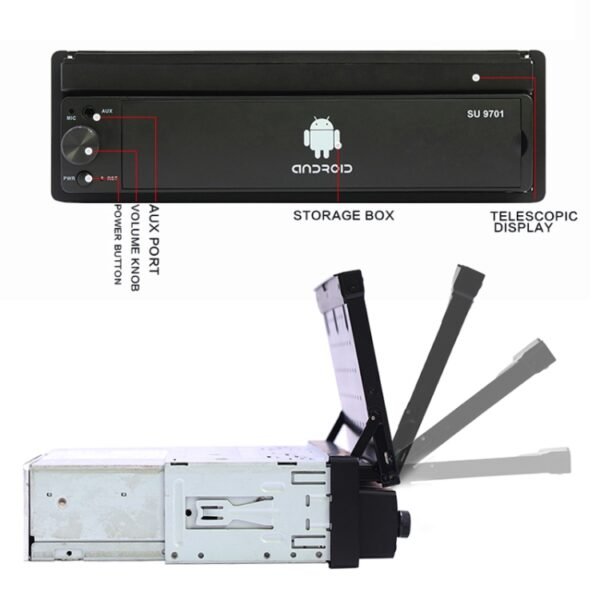 SU 9701 1GB+32GB 7 inch HD Foldable Universal Car Android Radio Receiver MP5 Player, Support FM & Bluetooth & TF Card & GPS & Phone Link & WiFi - Image 3