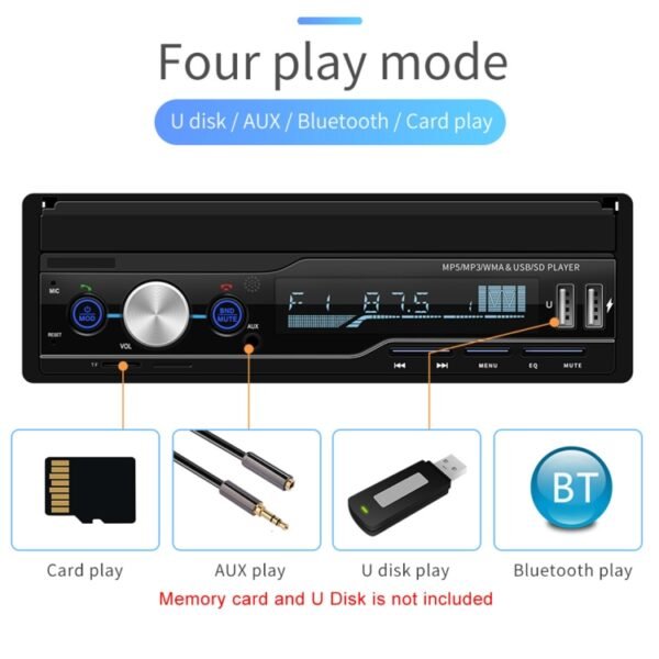 T100 7 inch HD Universal Car Radio Receiver MP5 Player, Support FM & AM & RDS & Bluetooth & Phone Link with Remote Control - Image 15
