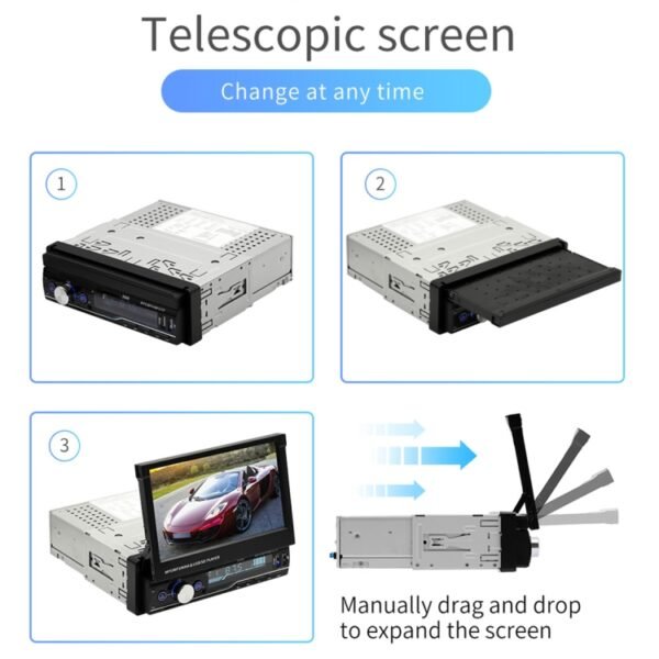 T100 7 inch HD Universal Car Radio Receiver MP5 Player, Support FM & AM & RDS & Bluetooth & Phone Link with Remote Control - Image 9