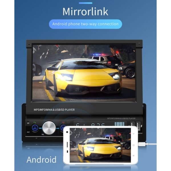T100 7 inch HD Universal Car Radio Receiver MP5 Player, Support FM & AM & RDS & Bluetooth & Phone Link with Remote Control - Image 10