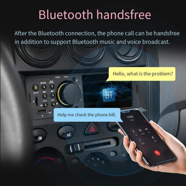 7805 4.1 inch Universal Car Radio Receiver MP5 Player, Support FM & Bluetooth & TF Card with Remote Control - Image 11