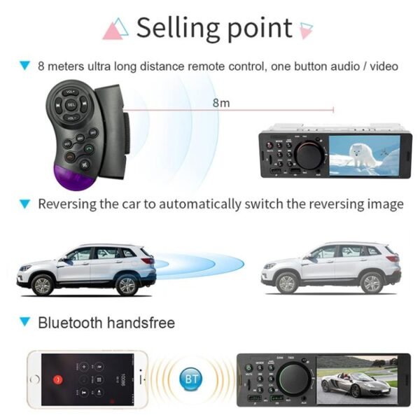 7805 4.1 inch Universal Car Radio Receiver MP5 Player, Support FM & Bluetooth & TF Card with Remote Control - Image 8