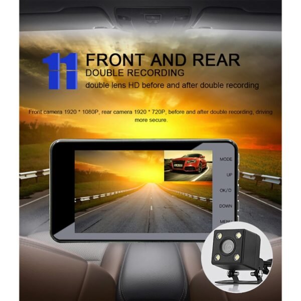 J20-1 2.5D 4 inch 170 Degrees Wide Angle Full HD 1080P Video Car DVR, Support TF Card / Motion Detection / Loop Recording - Image 16